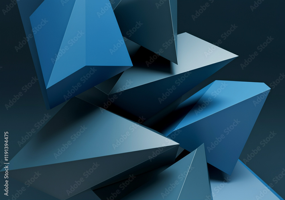 Poster geometric shapes in 3d design creating dynamic visual impact with graphic art elements