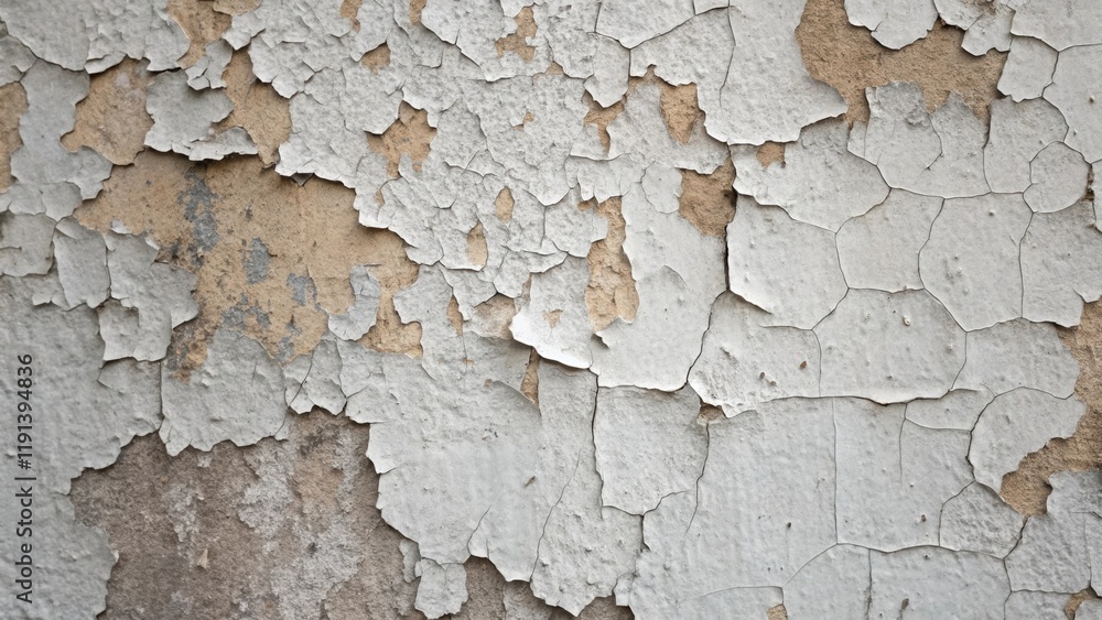 Poster a medium closeup of peeling paint on an unfinished wall where the texture reveals layers of labor an