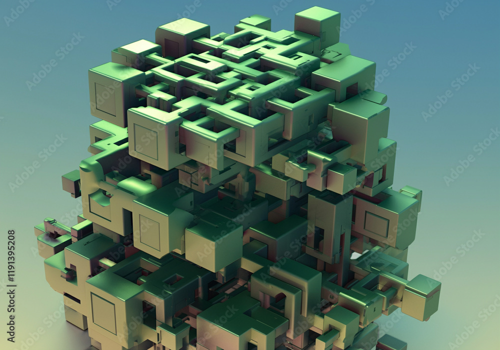 Poster 3d geometric shapes with abstract design and graphic elements in modern art style