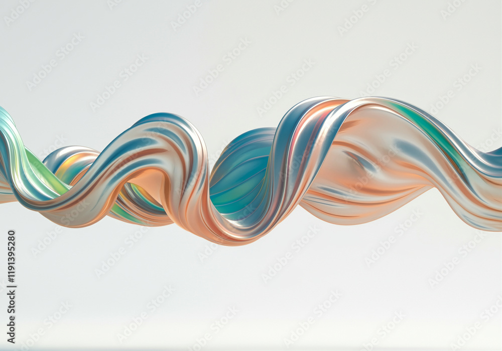 Aufkleber fluid abstract swirl with colorful waves and smooth shapes in vibrant design