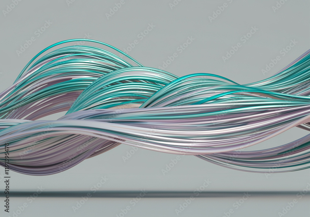 Aufkleber abstract waves in dynamic motion with colorful graphic elements and modern design style