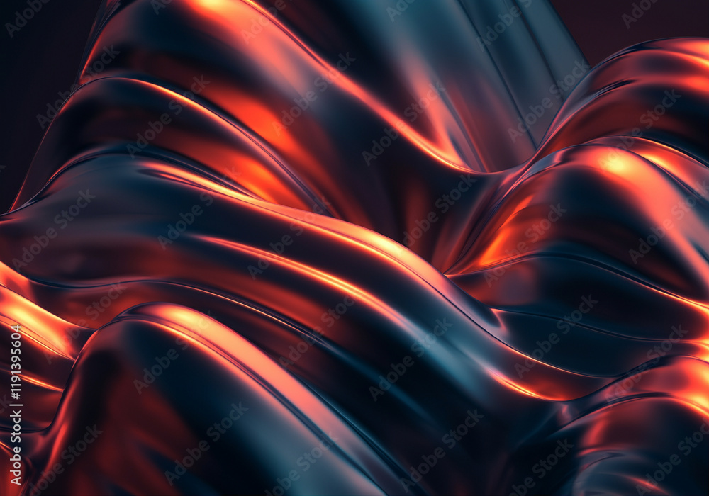 Poster fabric abstract textured waves smooth shiny design