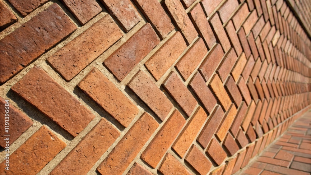 Aufkleber A medium closeup showcasing the arrangement pattern of the bricks with alternating orientations that create an interesting visual contrast and enhance the walls stability.
