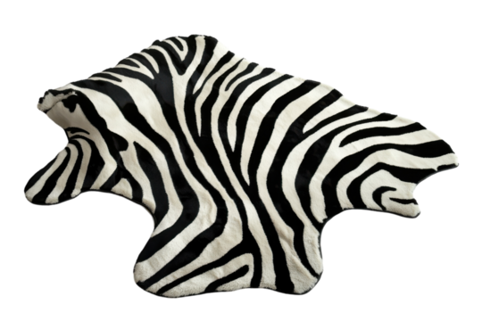 Unique zebra print rug perfect for enhancing modern interior design in living spaces and offices
