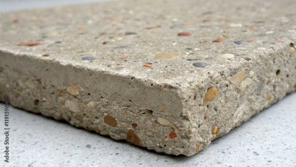 Aufkleber A medium closeup showcasing the co texture of a roughhewn concrete slab highlighting the irregularities and small aggregate stones embedded within the matrix.