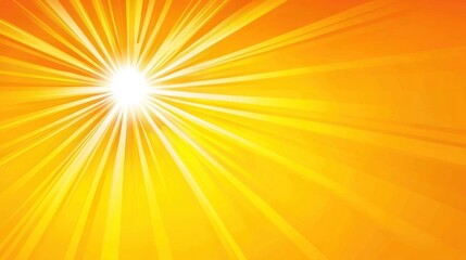 Obraz premium Bright sunburst, orange sky, summer, design element