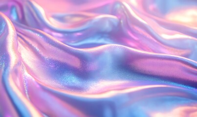 Obraz premium Background in Pastel Hues with Crumpled 80s Style Holographic Foil Texture