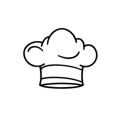 A modern chef hat icon silhouette on white background
