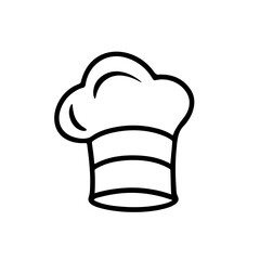 A chef hat icon silhouette on white background