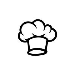 A chef hat logo silhouette on white background