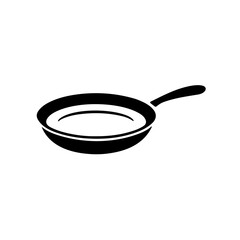 A frying pan logo silhouette on white background