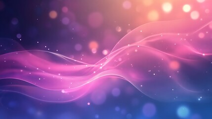 Fototapeta premium Abstract Pink and Purple Waves with Glowing Particles