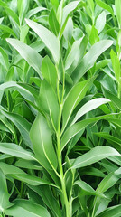 Fototapeta premium Lush green foliage, vibrant leaves, close-up view, natural background, ideal for nature-themed designs