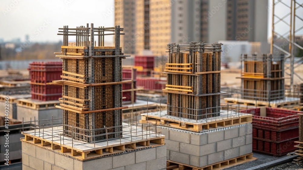 Aufkleber  foundations framework and scaffolding layered like an architectural puzzle.