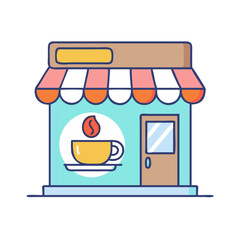 coffee shop vector icon, coffee shop vector illustration - simple illustration of coffee shop, perfect for logos and icons coffee shop