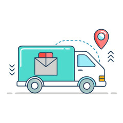 local delivery van vector icon, local delivery van vector illustration - simple illustration of local delivery van, perfect for logos and icons local delivery van