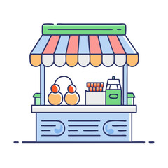 local market stall vector icon, local market stall vector illustration - simple illustration of local market stall, perfect for logos and icons local market stall