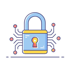 cyber security lock vector icon, cyber security lock vector illustration - simple illustration of cyber security lock, perfect for logos and iconscyber security lock