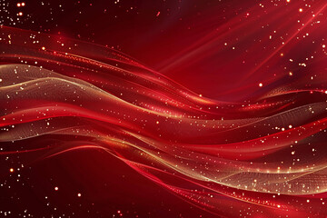 Abstract Red Background with Glowing Lights, Sparkles, and Digital Art for a Vibrant and Mystical Fantasy Design