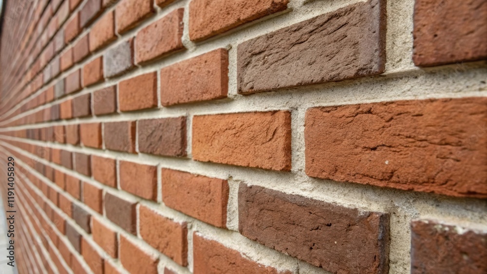 Aufkleber the closeup image reveals the fine lines of mortar craftsmanship where the bricks intersect emphasiz