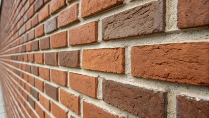 Obraz premium The closeup image reveals the fine lines of mortar craftsmanship where the bricks intersect emphasizing the balance between strength and beauty in the walls design.