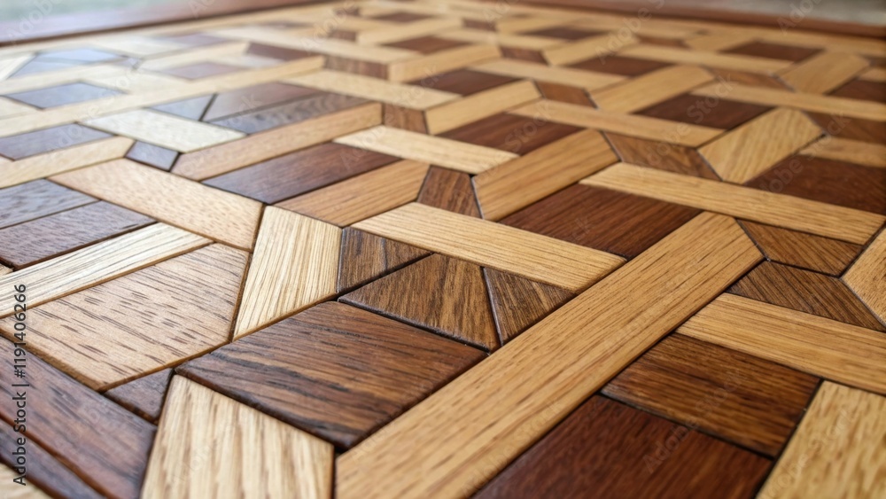 Aufkleber The intricate interlocking grain patterns form a naturally occurring mosaic where each segment shifts in color ranging from pale honey to dark mahogany inviting a closer