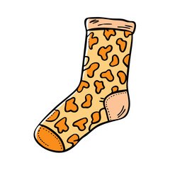 sock with animal print vector icon, sock with animal print vector illustration - simple illustration of sock with animal print, perfect for logos and icons sock with animal print