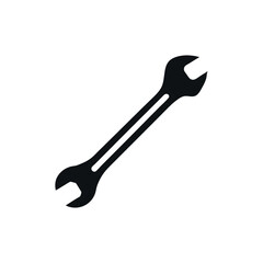  silhouette of a Open end wrench black color simple clean vector illustration on a white background