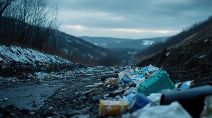 A mountain range is in the background with a road in the foreground