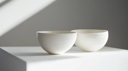 Pristine white porcelain with delicate surface