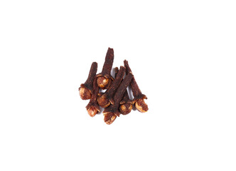 Dry cloves isolated on white background. Cloves spice
