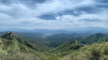 Majestic Great Wall of China, Mountain Views