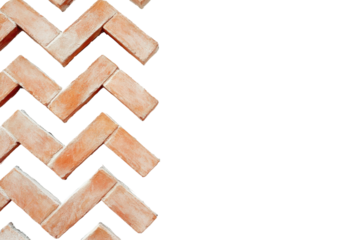 Intricate terracotta herringbone pattern designed for outdoor patio or garden space in warm tones