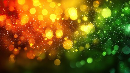 Obraz premium Abstract Golden Green Bokeh Lights Background