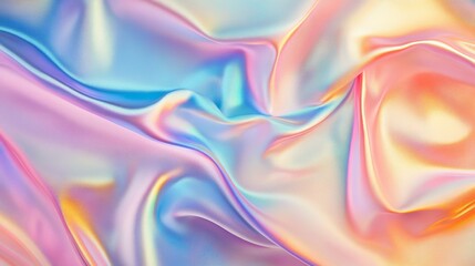 Obraz premium Luxurious iridescent satin fabric in soft pastel folds