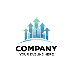 arrow graph chart company logo, vector logo design monogram logo design for entrepreneur and business.