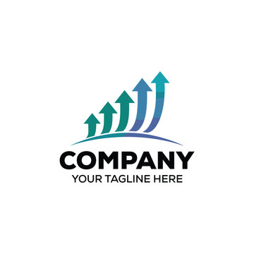 arrow graph chart company logo, vector logo design monogram logo design for entrepreneur and business.
