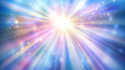 Colorful light rays burst galaxy background design