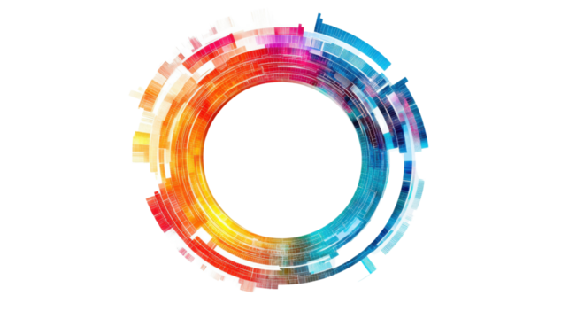 Circular infographic element transparent background