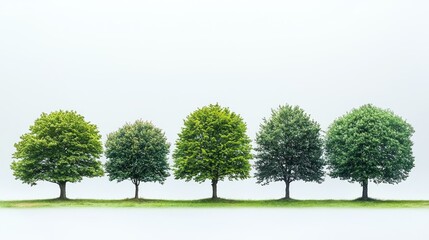 Five Trees in a Row: A Minimalist Nature Photograph