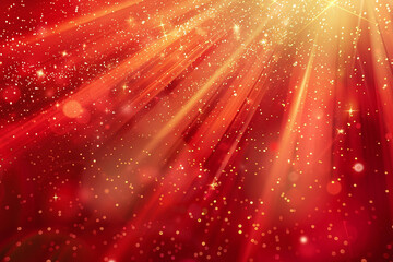 Abstract Red Background with Glowing Lights, Sparkles, and Digital Art for a Vibrant and Mystical Fantasy Design