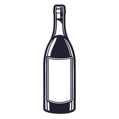 Elegant Wine Bottle Silhouette High-Quality Vector for Transparent Backgrounds