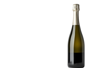 Bottle of champagne isolated on white or transparent background
