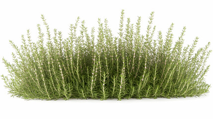 Lush Rosemary Bush, Isolated on White Background; Culinary Herb, Gardening