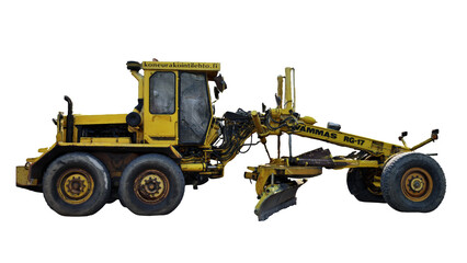 excavator isolated on white