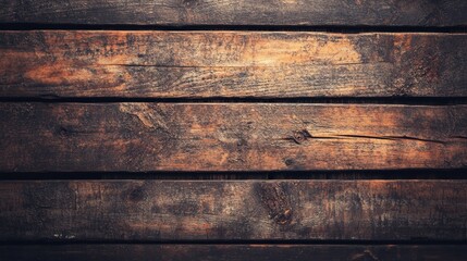 Closeup of weathered brown wooden surface with natural grain pattern