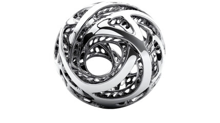 Metal abstract sphere transparent background