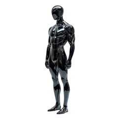 Black Mannequin Figure Isolated on Transparent Background for Creative Use