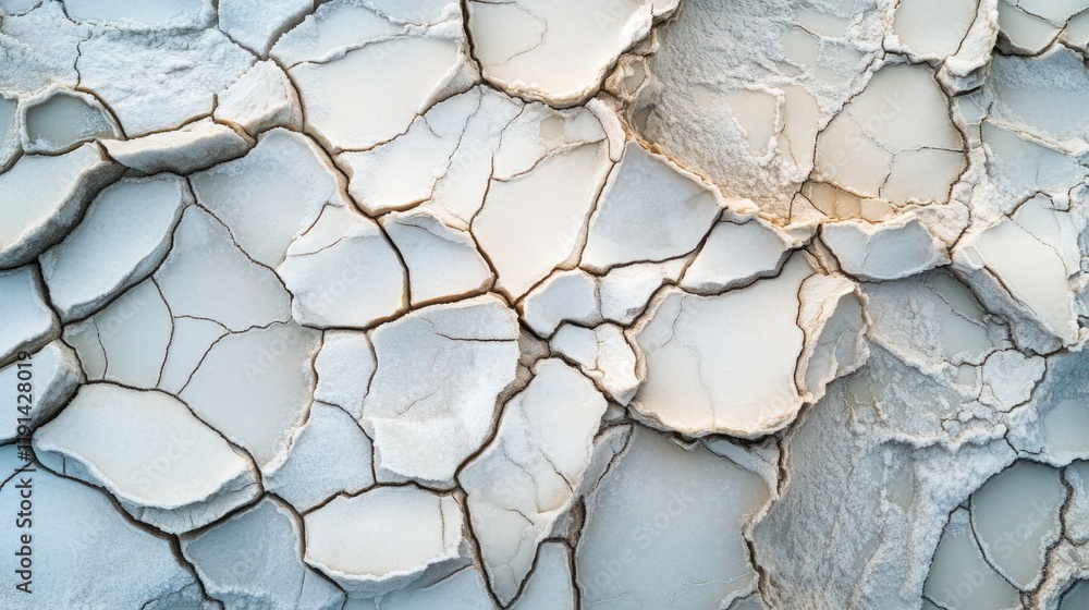 Poster cracked surface showcases intricate patterns with soft color ton