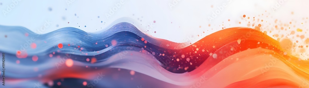Poster an abstract design showcasing flowing waves of vibrant colors, blending seamlessly to create a visua